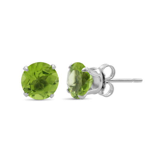 2.80 ct. T.G.W. Peridot Stud Earrings in Sterling Silver