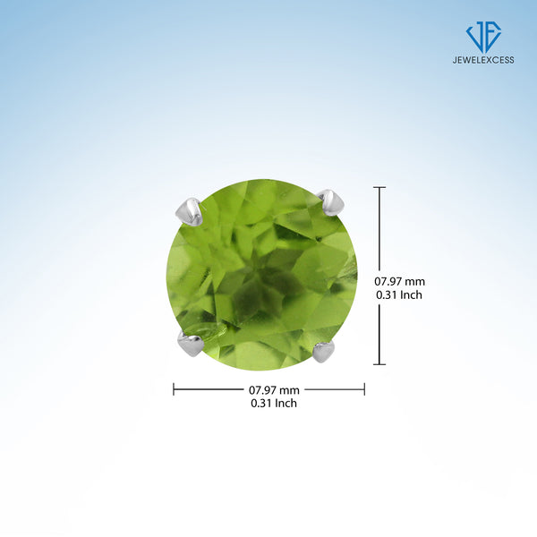 2.80 CTW Peridot Stud Earrings – Sterling Silver (.925)| Hypoallergenic

Studs for Women - Round Cut Set with Push Backs