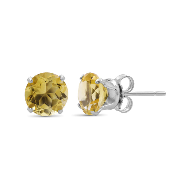 2.40 CTW Citrine Stud Earrings – Sterling Silver (.925)| Hypoallergenic

Studs for Women - Round Cut Set with Push Backs