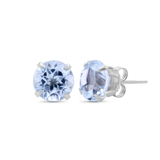 4.20 ct. T.G.W. Sky Blue Topaz Stud Earrings in Sterling Silver
