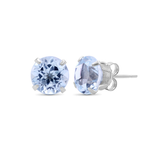 4.20 CTW Sky Blue Topaz Stud Earrings – Sterling Silver (.925)| Hypoallergenic

Studs for Women - Round Cut Set with Push Backs