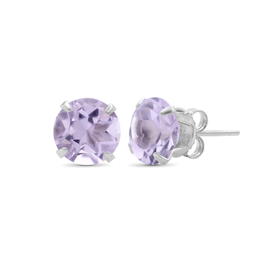 3.20 ct. T.G.W. Pink Amethyst Stud Earrings in Sterling Silver