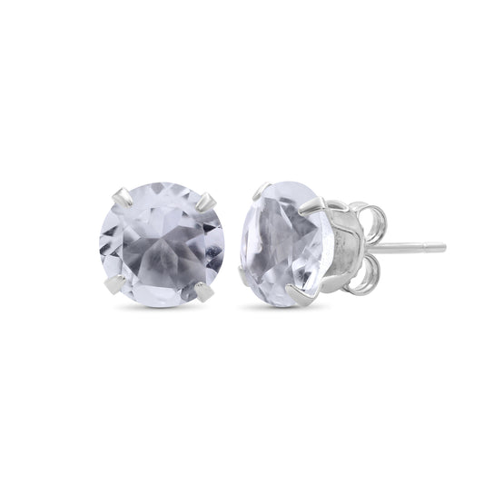 4.20 ct. T.G.W. Green Amethyst Stud Earrings in Sterling Silver