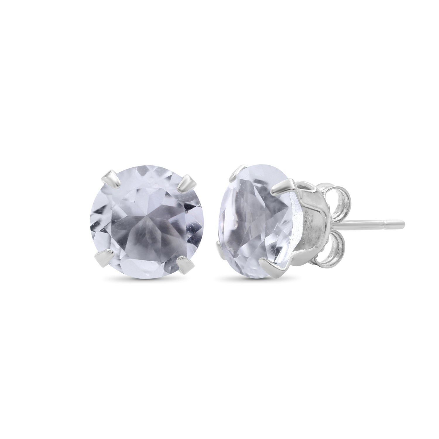 4.20 CTW Green Amethyst Stud Earrings – Sterling Silver (.925)| Hypoallergenic

Studs for Women - Round Cut Set with Push Backs
