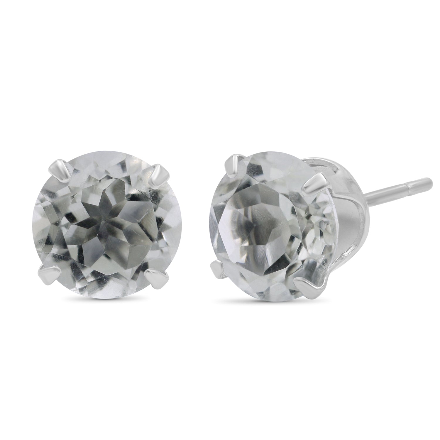 4.00 CTW Green Amethyst Stud Earrings – Sterling Silver (.925)| Hypoallergenic

Studs for Women - Round Cut Set with Push Backs