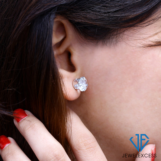 4 ct. T.G.W. Green Amethyst Stud Earrings in Sterling Silver