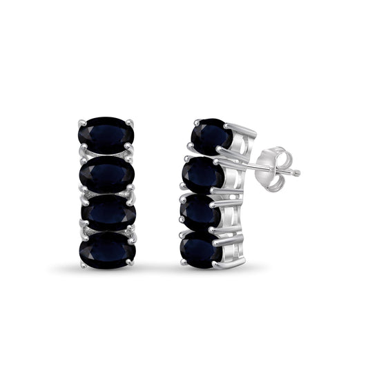 5.36 ct. T.G.W. Sapphire Earrings in Sterling Silver