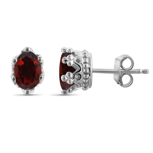 1.10 ct. T.G.W. Garnet Earrings in Sterling Silver