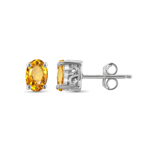 0.92 ct. T.G.W. Citrine Earrings in Sterling Silver