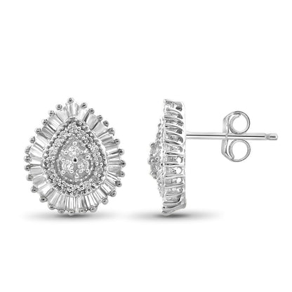 1/3 ct. T.W. White Diamond Pear Earrings in Sterling Silver