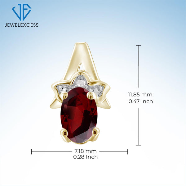 1.20 Carat T.G.W. Garnet Gemstone and White Diamond Accent Earrings in 14k Gold over Silver
