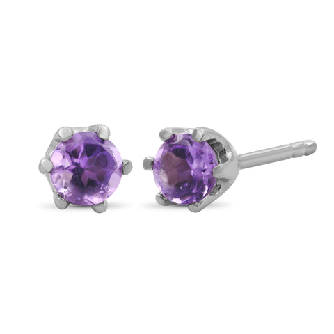 0.50 CTW Amethyst Stud Earrings – Sterling Silver (.925)| Hypoallergenic

Studs for Women - Round Cut Set with Push Backs