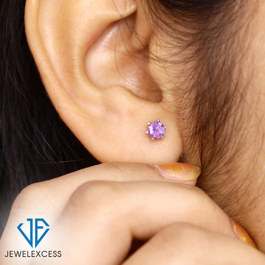 0.50 ct. T.G.W. Amethyst Stud Earrings in Sterling Silver