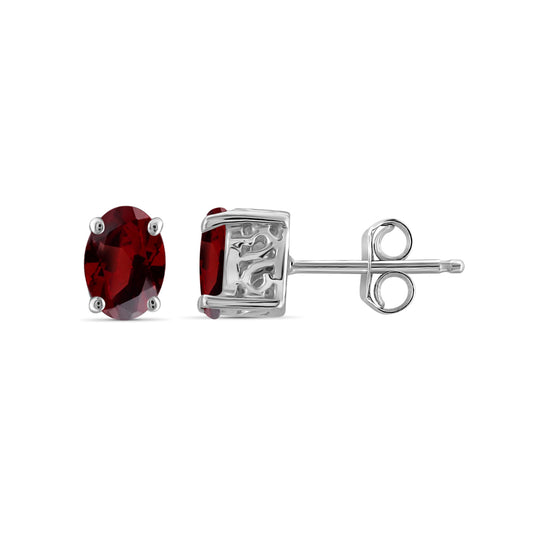 1.20 ct. T.G.W. Garnet Earrings in Sterling Silver