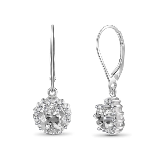 1 3/4 ct. T.G.W. White Topaz Drop Earrings in Sterling Silver