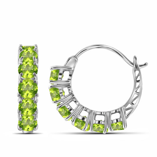 Birthstone Hoop Earrings in Sterling Silver or 14K Gold over Silver