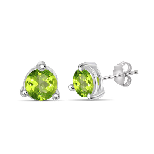 0.90 ct. T.G.W. Peridot Stud Earrings in Sterling Silver