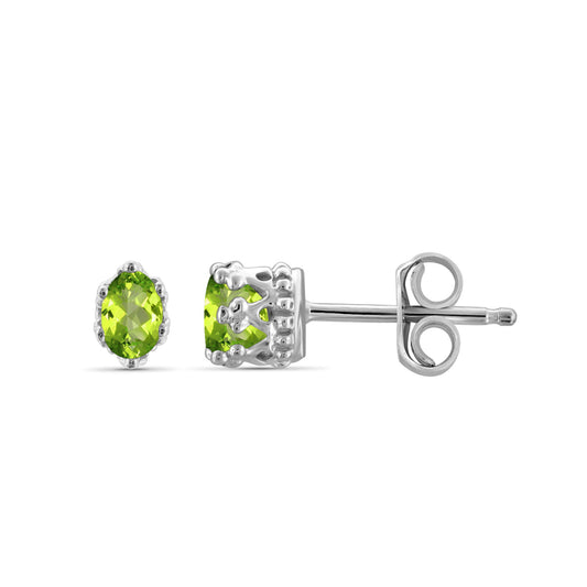 0.38 ct. T.G.W. Peridot Stud Earrings in Sterling Silver