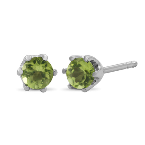 0.50 CTW Peridot Stud Earrings – Sterling Silver (.925)| Hypoallergenic

Studs for Women - Round Cut Set with Push Backs