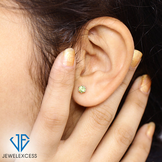 0.50 ct. T.G.W. Peridot Stud Earrings in Sterling Silver
