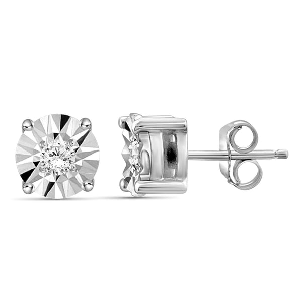 1/10 Carat T.W. White Diamond Sterling Silver Stud Earrings