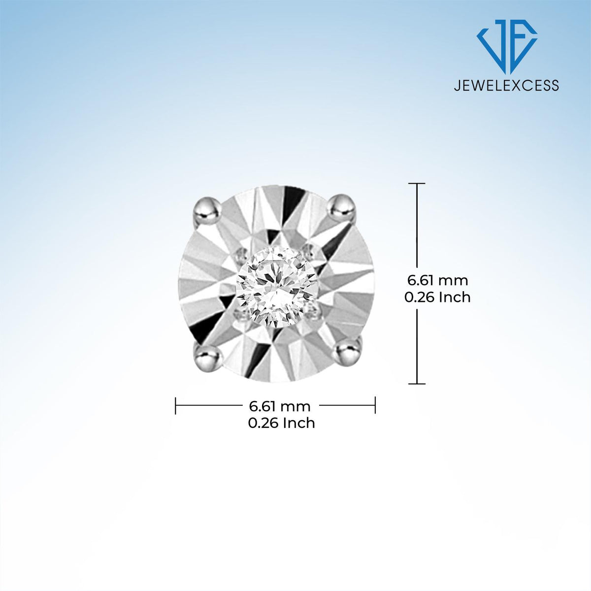 1/10 ct. T.W. White Diamond Stud Earrings in Sterling Silver