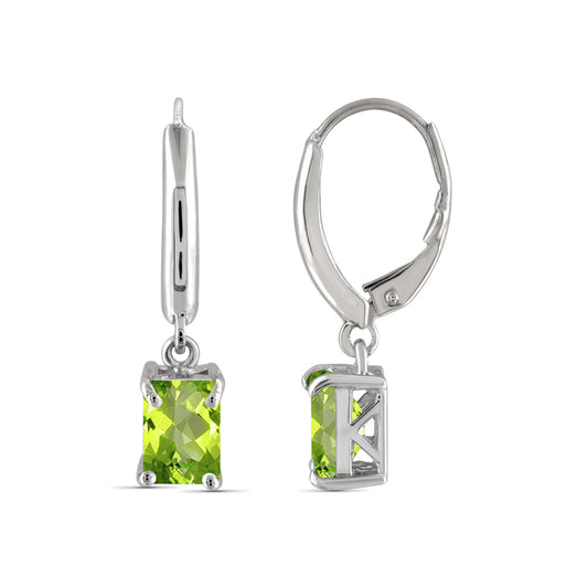 2.10 ct. T.G.W. Peridot Dangle Earrings in Sterling Silver