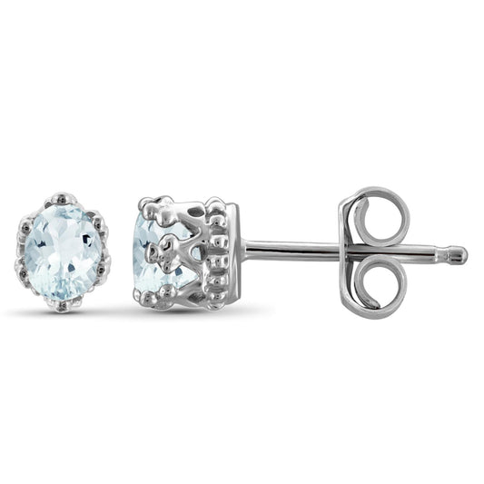 0.25 ct. T.G.W. Aquamarine Stud Earrings in Sterling Silver or 14K Gold over Silver