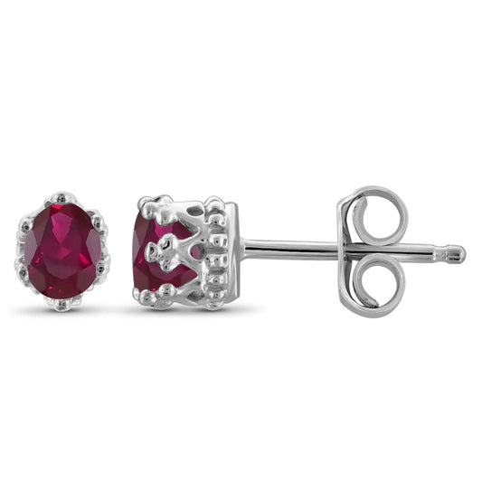 0.35 ct. T.G.W. Ruby Earrings in Sterling Silver