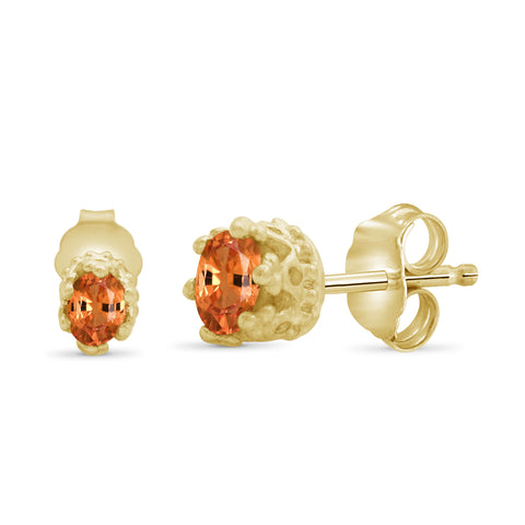 0.50 Carat T.G.W. Madarine Gemstone 14K Gold-Plated Earrings
