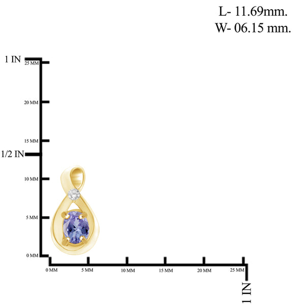 0.48 CTW Tanzanite & Accent White Diamonds Earrings in 14K Gold-Plated
