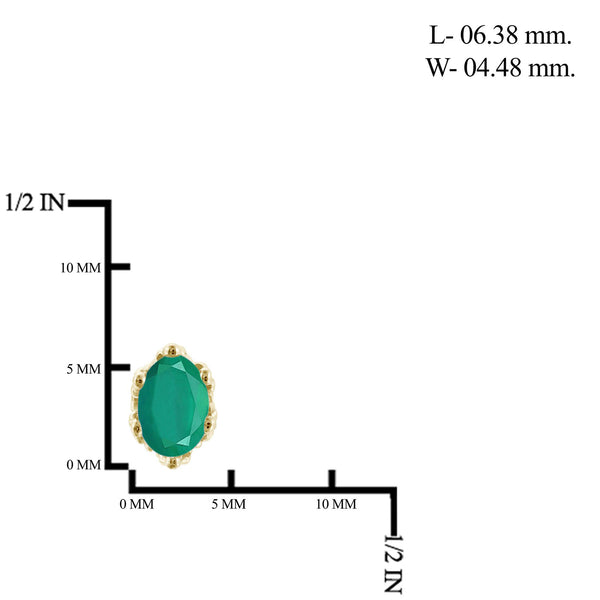 0.46 Carat Emerald Gemstone 14K Gold-Plated Earrings