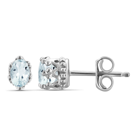 0.44 ct. T.G.W. Aquamarine Earrings in Sterling Silver