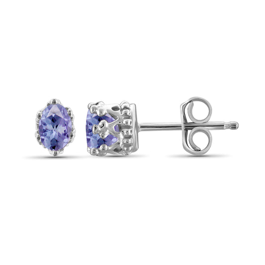 0.48 ct. T.G.W. Tanzanite Stud Earrings in Sterling Silver