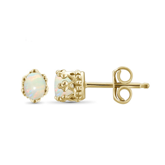 0.20 ct. T.G.W. Opal Stud Earrings in 14K Gold over Silver