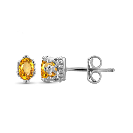 0.44 ct. T.G.W. Citrine Earrings in Sterling Silver