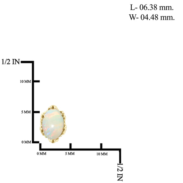 0.28 Carat T.G.W. Opal Gemstone 14K Gold-Plated Earrings