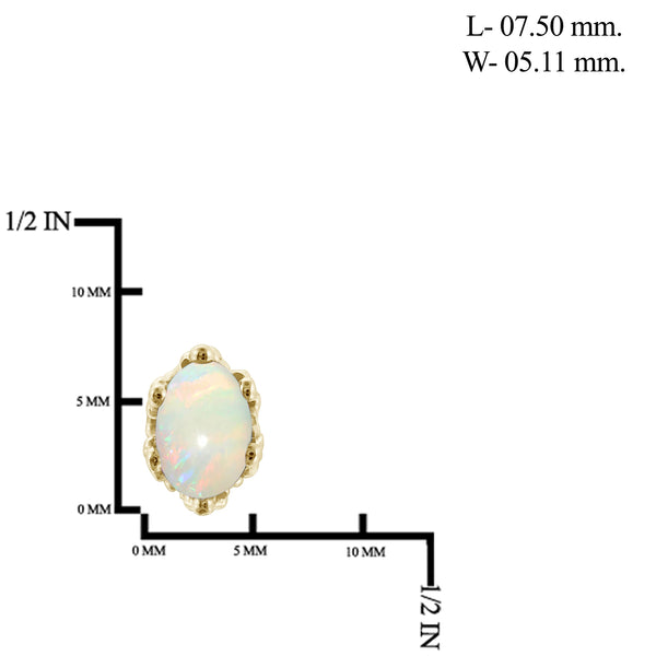 0.52 CTW Opal Stud Earrings in 14K Gold-Plated