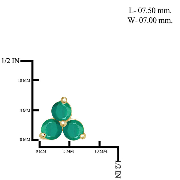 3/4 Carat T.G.W. Emerald 14K Gold-Plated Stud Earrings