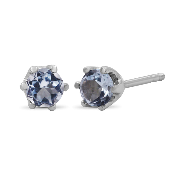0.60 CTW Sky Blue Topaz Stud Earrings – Sterling Silver (.925)| Hypoallergenic

Studs for Women - Round Cut Set with Push Backs