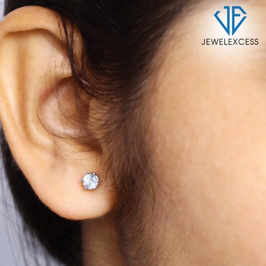 0.60 ct. T.G.W. Sky Blue Topaz Stud Earrings in Sterling Silver