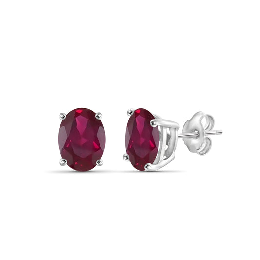 3 3/4 ct. T.G.W. Ruby Stud Earrings in Sterling Silver