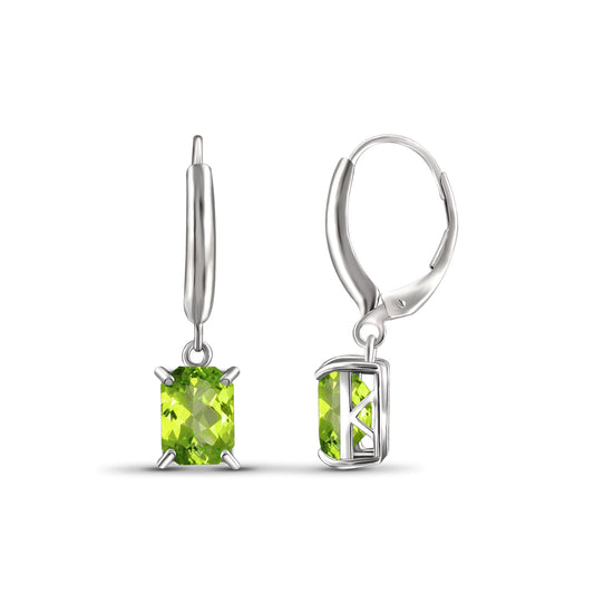 3 1/3 ct. T.G.W. Peridot Dangle Earrings in Sterling Silver