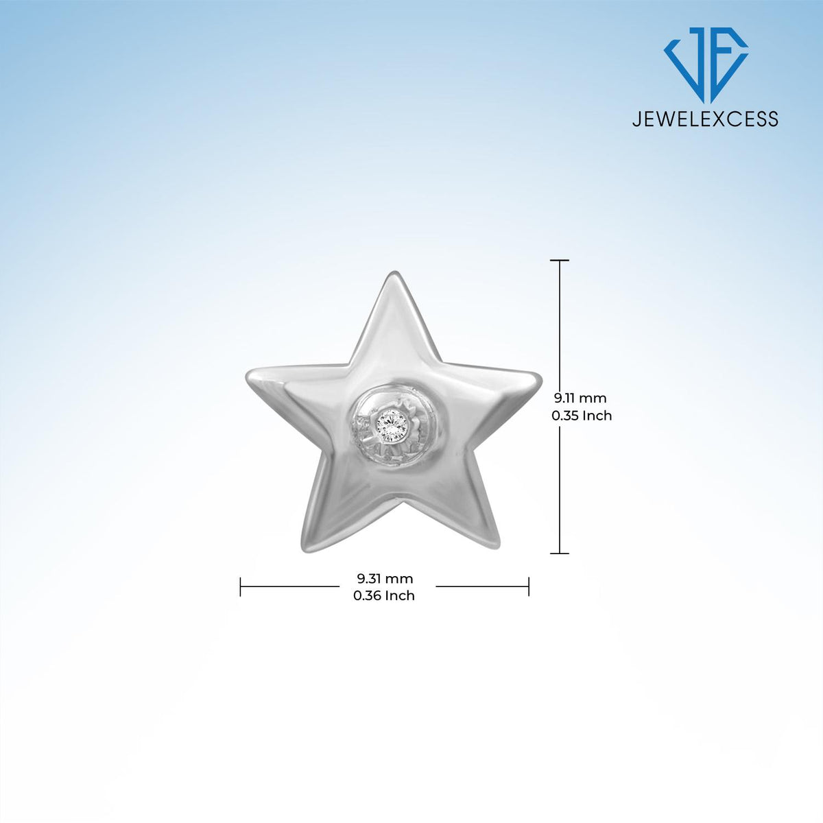 Diamond Accent Star Earrings in Sterling Silver