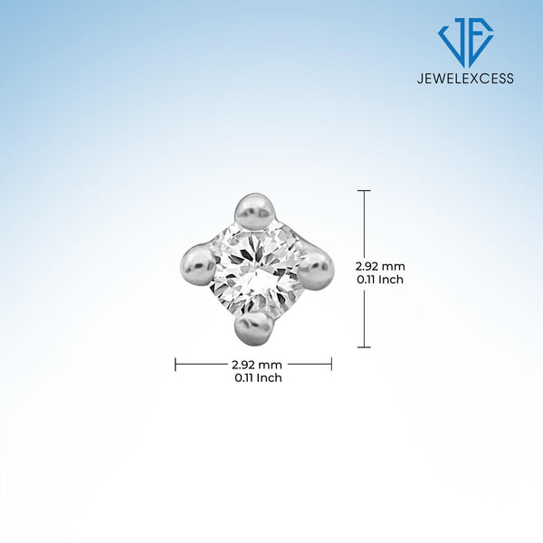 1/10 Carat White diamond Stud Earrings in Sterling Silver