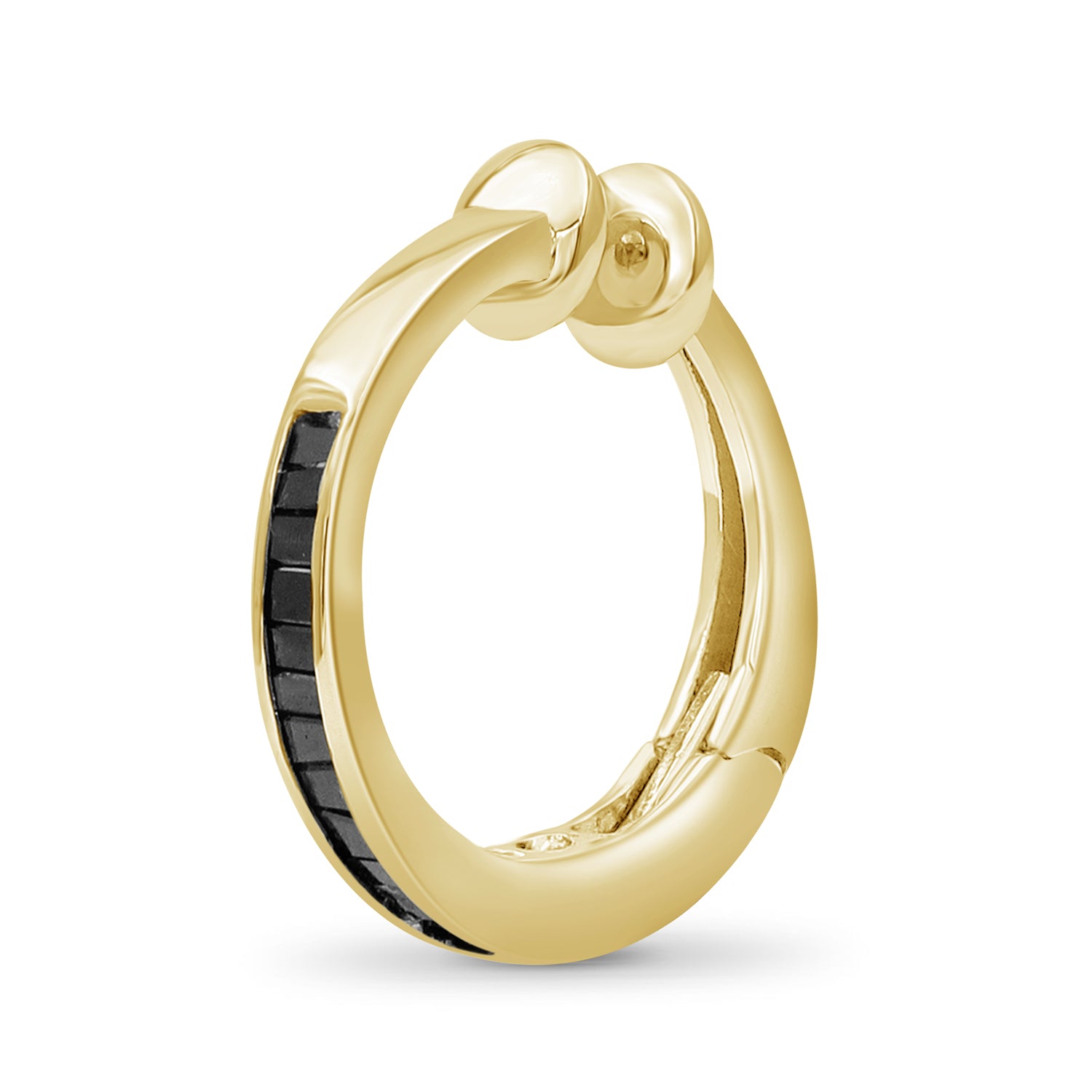Men's 0.04 CT. T.W. Diamond Cross Huggie Hoop Earrings in 10K Gold |  Peoples Jewellers