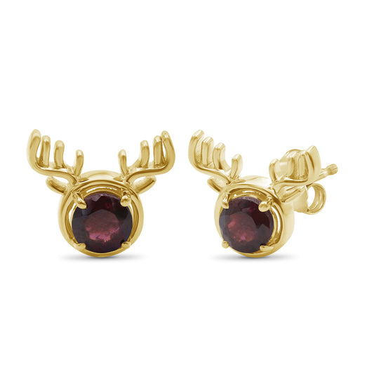 1.10 ct. T.G.W. Garnet Stud Earrings in Sterling Silver