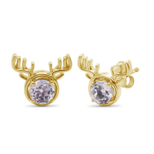 0.60 ct. T.G.W. White Topaz Stud Earrings in Sterling Silver