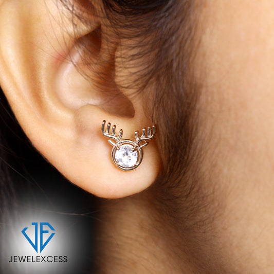 0.60 ct. T.G.W. White Topaz Stud Earrings in Sterling Silver