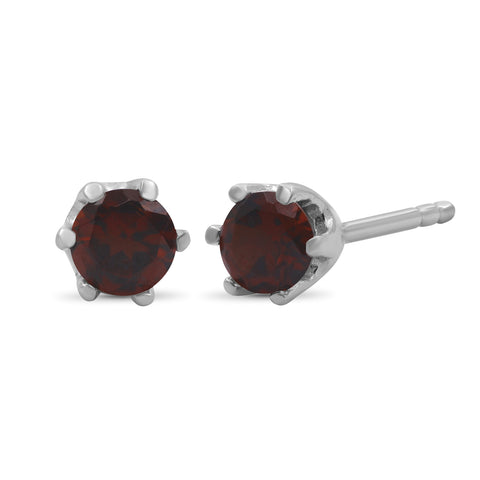 0.60 CTW Garnet Stud Earrings – Sterling Silver (.925)| Hypoallergenic

Studs for Women - Round Cut Set with Push Backs